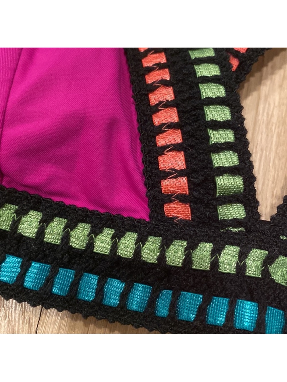 La Blanca Hot Pink Crochet-Trim bikini set - Picture 3 of 7